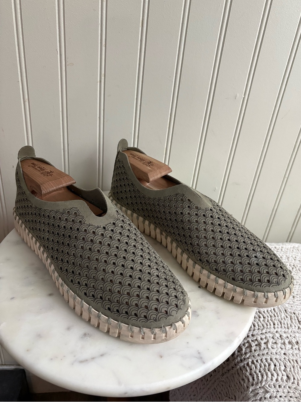 Ilse Jacobsen Tulip 139 Perforated Shoes Women’s 10 Olive Gray Summer Casual EUC - Picture 2 of 14